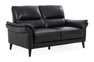 Ludlow Black Leather 2 Seater Sofa