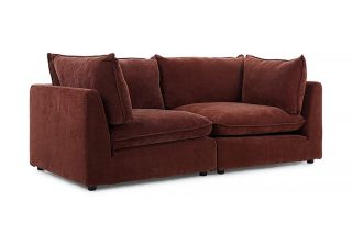 Manhattan Rust Fabric 2 Seater Sofa