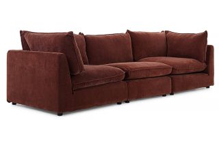 Manhattan Rust Fabric 3 Seater Sofa