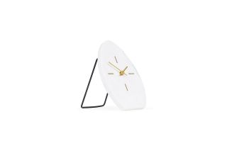 Marble Table Clock White 21cm