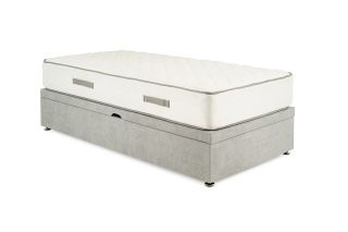 Lux Grey Fabric Single 3' Ottoman - Side Opening