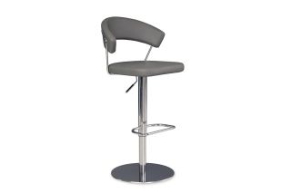 Mia Grey Faux Leather Bar Stool Gas Lift