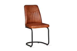 Morgan Antique Brown Leather Dining Chair