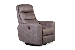 Myers Brown Fabric Armchair Electric Recliner Swivel