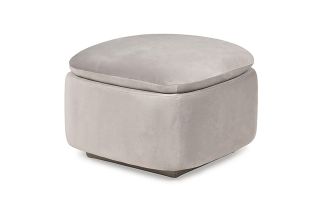 Nelson Light Grey Velvet Footstool Rocker