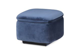 Nelson Navy Velvet Footstool Rocker
