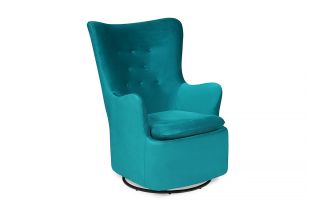 Nelson Teal Velvet Armchair Rocker Swivel