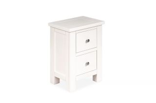 Nevada White 2 Drawer Bedside Table