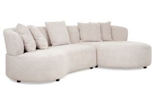 New Orleans Cream Fabric 3 Seater Rhf Chaise