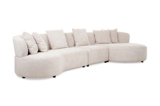 New Orleans Cream Fabric 4 Seater Rhf Chaise Sofa