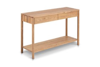 Nordic Solid Oak 2 Drawer Console Table