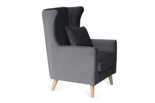 Notting Bay Dark Grey Velvet Armchair