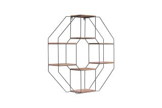 Octagon Wooden Base Wall Shelf