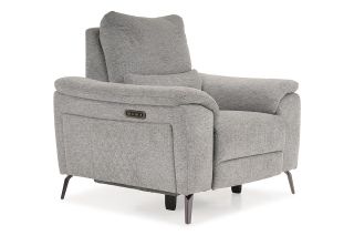 Oliveira Grey Fabric Armchair Electric Recliner With Head Tilt