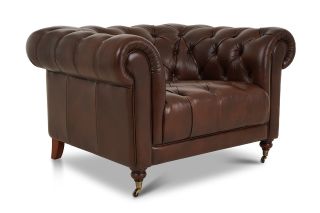 Oxford Brown Leather Armchair