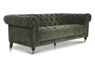Oxford Green Fabric 3 Seater Sofa