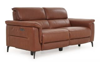 Parker Brown Leather 3 Seater Electric Recliner Sofa With Head Tilt