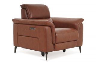 parker brown leather armchair electric recliner with head tilt