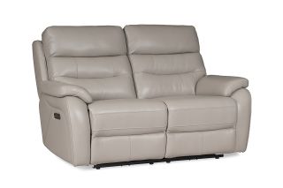 Pearson Grey Leather 2 Seater Electric Recliner Sofa