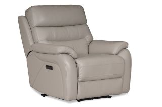 Pearson Grey Leather Armchair Electric Recliner