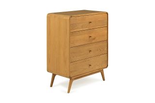 Poe Oak 4 Drawers Chest