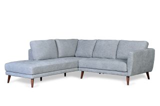Pola Grey Fabric 2 Seater Lhf Chaise Sofa