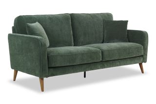 Retro Green Fabric 3 Seater Sofa