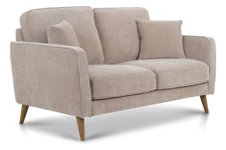 Retro Taupe Fabric 2 Seater Sofa