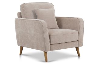 Retro Taupe Fabric Armchair