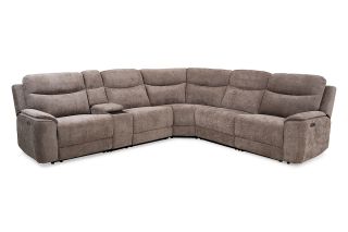 Rhapsody Grey Fabric Electric Recliner Corner Sofa