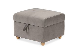 Romeo Light Grey Fabric Storage Ottoman