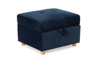 Romeo Navy Velvet Storage Ottoman