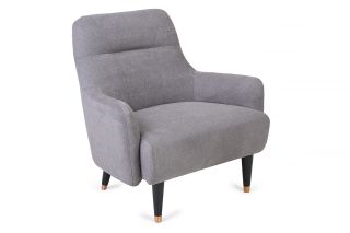 Rufus Grey Linen Fabric Armchair