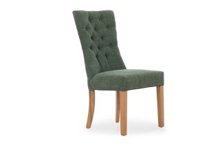 Santino Green Dining Chair Natural Oak Leg
