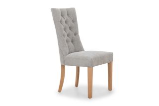 Santino Light Grey Dining Chair With Natural Oak Leg
