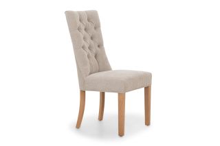 Santino Taupe Dining Chair With Natural Oak Leg