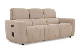 Savoy Cream Fabric 3 Seater Electric Recliner With Bluetooth Speakers Sofa