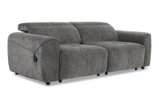 Serene Grey Fabric 3 Seater With Electric Sliding Chaise