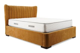 Shelly Gold Fabric Double 4ft6 Storage Bed Frame