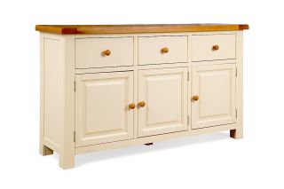 Somerset Cream Oak 3 Drawers 3 Doors Sideboard