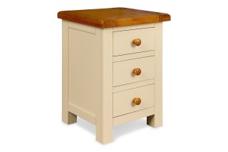 Somerset Cream Oak 3 Drawers Bedside Table