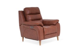 Stafford Brown Leather Electric Recliner Armchair