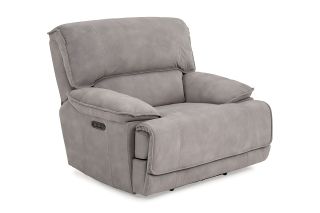 Vermont Grey Fabric Electric Recliner Armchair