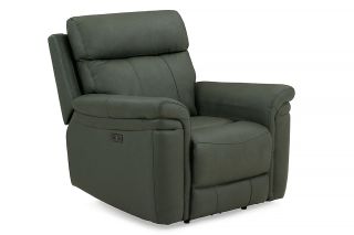 Seattle Moss Leather Electric Recliner Armchair