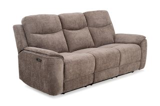 Rhapsody Grey Fabric Electric Recliner Sofa - 3 Seater