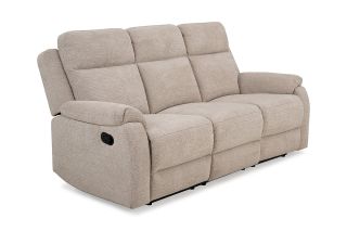 Brandon Cream Fabric Manual Recline Sofa - 3 Seater