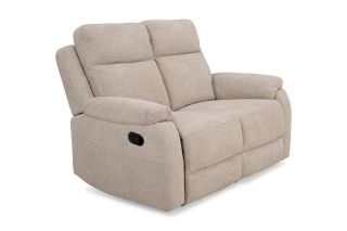 Brandon Cream Fabric Manual Recliner Sofa - 2 Seater