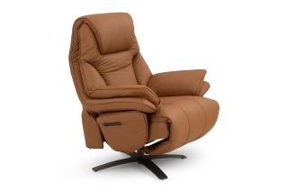 Belmont Brown Leather Electric Recliner Armchair
