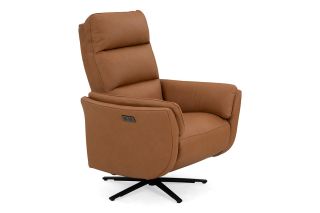 Kingsley Brown Leather Electric Recliner Armchair