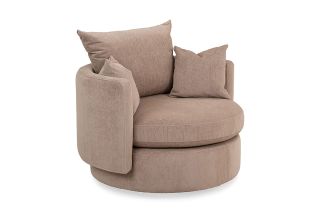 Bay Cream Fabric Swivel Armchair